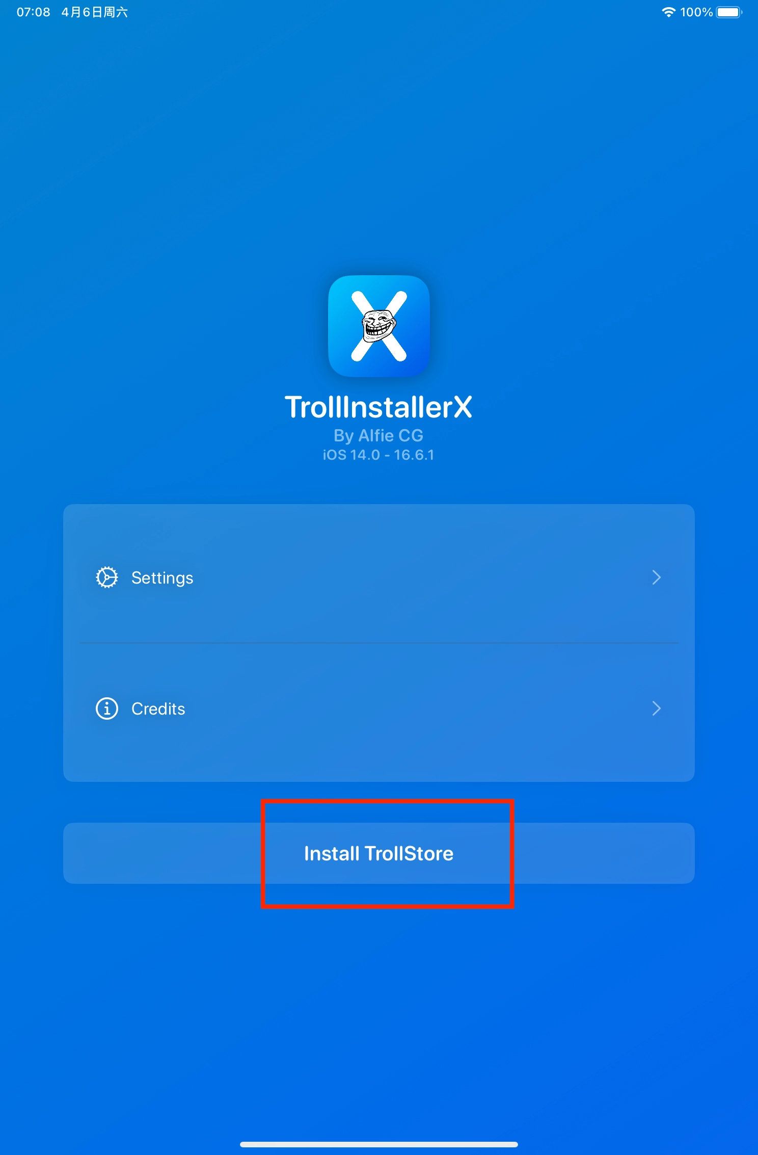 ipad-trollinstallerx-main-with-install-trollstore-button