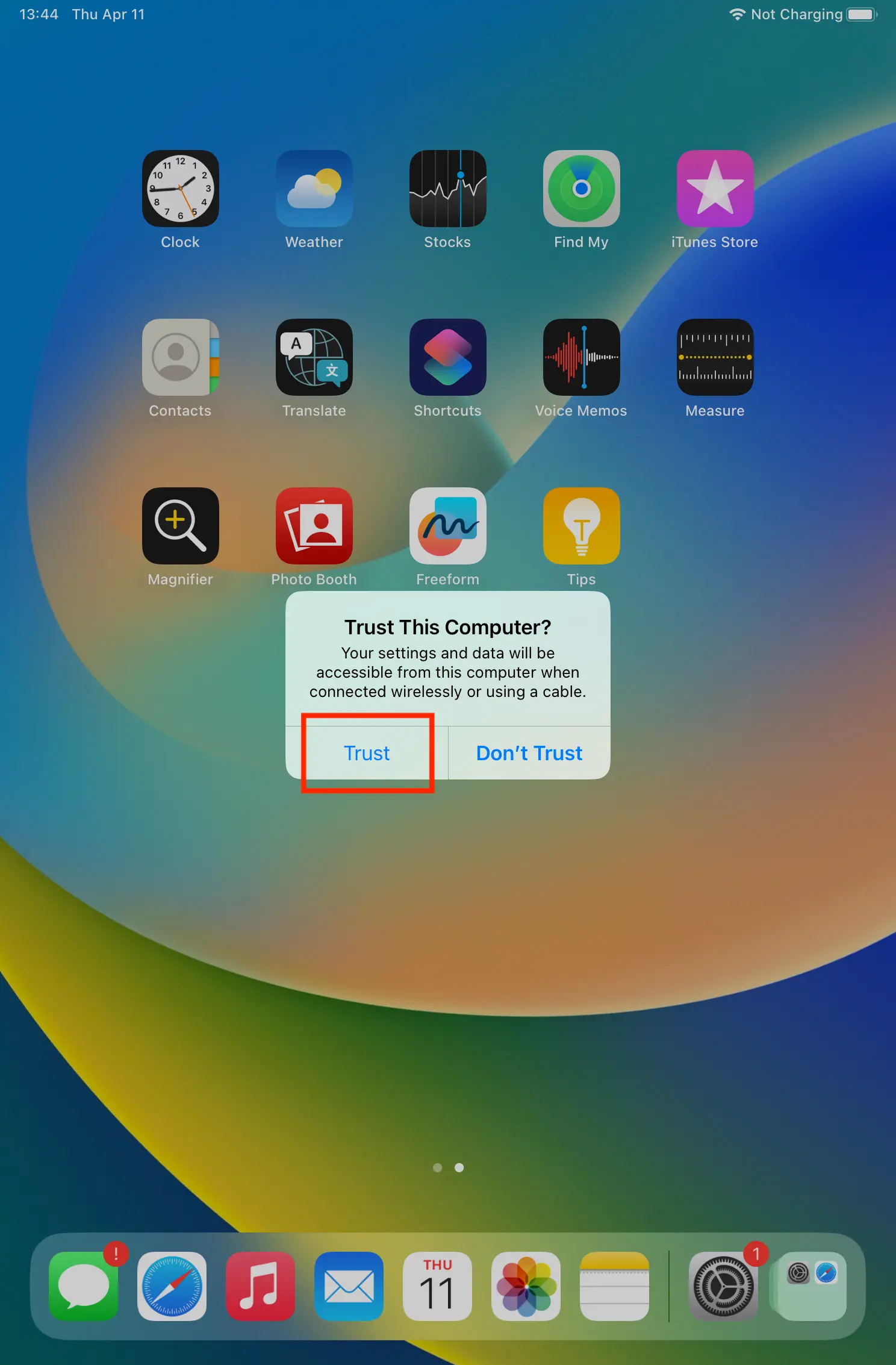 ipad-trust-this-computer-popup